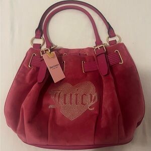 Juicy Couture Fuchsia Suede Shoulder Bag